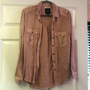 Dusty Pink Button Down Top